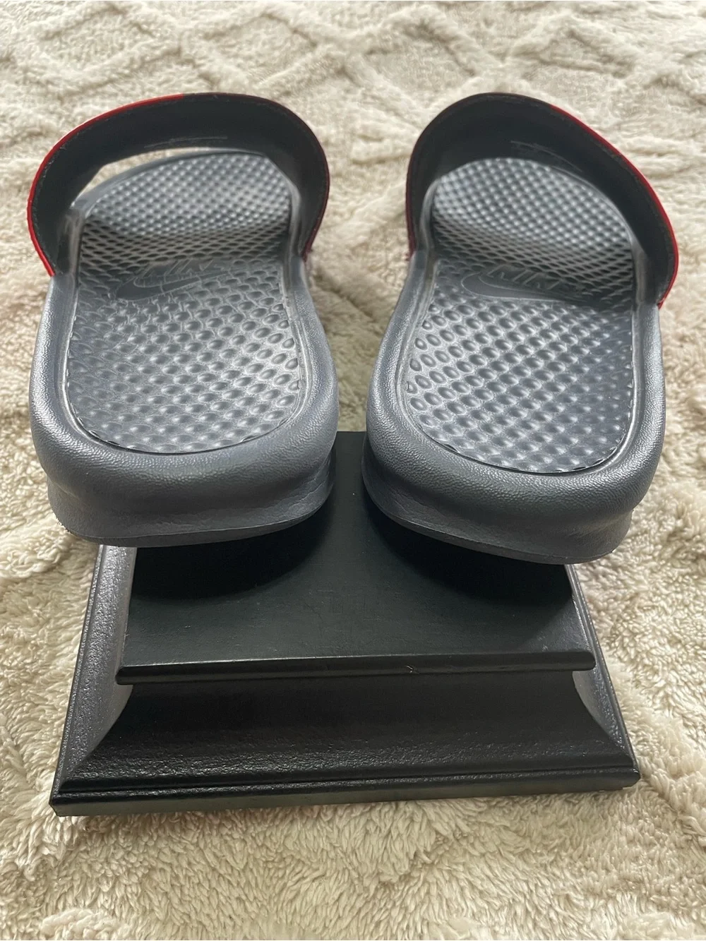 Nike Red & Burgundy Slide Sandals- Size 7 Casual Summer